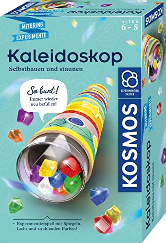 Kosmos 657987 Kaleidoskop, Selbst Bauen und staunen, Experimentier-und Bastel-Set mit Spiegeln, Licht und strahlenden Farben, wieder befüllbar, Mitbringexperiment zu Optik, Für Kinder ab 6-8 Jahre