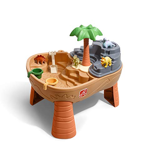 Step2 Dino Dig Sand & Wassertisch mit Dinosaurier & Jungle | Wasserspieltisch für Kinder mit 7-teiligem Zubehör Set | Wasserspielzeug / Sandtisch für den Garten