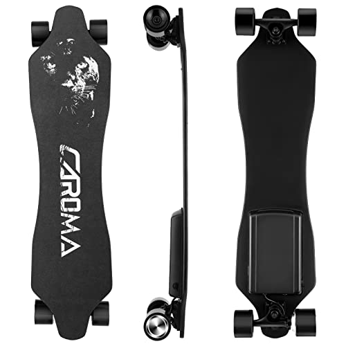Caroma Elektro Skateboard mit Fernbedienung, 350W/900W Elektro Longboard mit Nabenmotor für Erwachsene und Jugendliche, (20km/h)/(45km/h) Höchstgeschwindigkeit, 18km/25.7km Reichweite