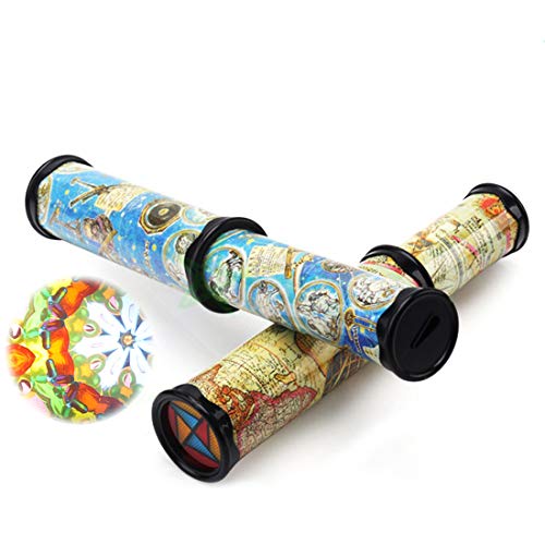 Vientiane Kaleidoscope, 2 Stück Dehnbares Kaleidoskop, Klassisches Papier Kaleidoskop Spielzeug, Kaleidoskop, Dehnbares langes klassisches Kaleidoskop, Magisches Kaleidoskop-Spielzeug für Kinder