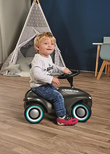 BIG-Bobby-Car-Neo Anthrazit - Rutschfahrzeug für drinnen und draußen, Kinderfahrzeug mit Flüsterreifen und zwei Felgen farben zum tauschen, für Kinder ab 1 Jahr