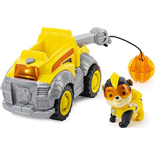 Paw Patrol Mighty Pups Super Paws Baustellenauto mit Rubble-Figur (Basic Themed Vehicle)