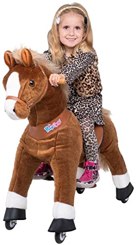 Miweba PonyCycle Amadeus - 3 Jahre Garantie - U Serie - Schaukelpferd - Kuscheltier auf Rollen - Kinder - Pony - Tierlaute Pferd - Reiten - Plüschtier - MyPony - 4-9 Jahre