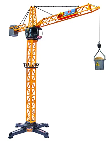 Dickie Toys 201139013 Giant Crane, elektrischer Spielzeug Kran, ferngesteuert, für Kinder ab 3 Jahren, 100 cm hoch, mit Lasthaken, Seilwinde, Eimer und Schaufel
