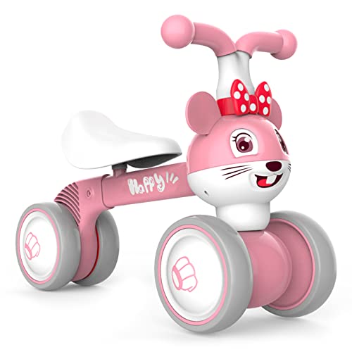 XIAPIA Kinder Laufrad ab 1 Jahr Lauflernrad für 10-36 Monate Baby, TÜV geprüft Erst Rutschrad Fahrzeug Geschenke für Jungen/Mädchen Kleinkind Spielzeug (Maus_Pink)