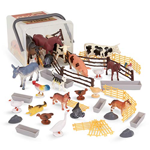 Terra by Battat AN2802Z 60-teilig Tierfiguren Sammlung Bauernhoftiere Set – Kühe, Schweine, Hühner, Pferde, Hunde, Katzen und mehr – Spielzeug ab 3 Jahren, Multi_Marine World