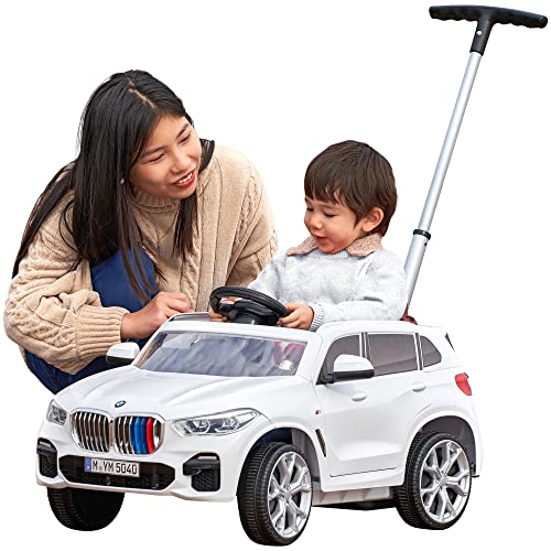 Rollplay Push Car mit ausziehbarer Fußstütze, Für Kinder ab 1 Jahr, Bis max. 25 kg, BMW X5M, weiß 42133