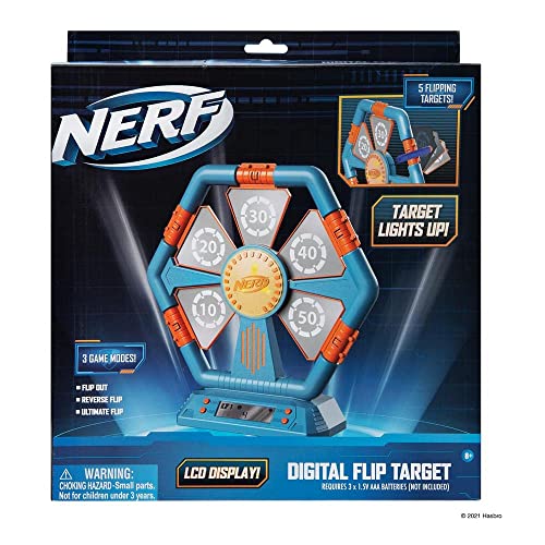 NERF NER0288 - Digitale Klapp-Zielscheibe mit Lichtfunktion und Display, Spielzeug ab 8 Jahren
